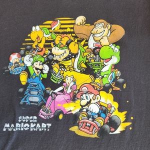 Super Nintendo Super Mario Kart Men's Black Graphic Short Sleeve T-Shirt  Med